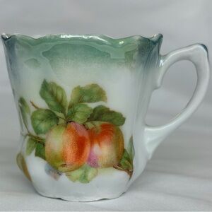Antique Leuchtenburg Germany China Miniature Scalloped Apple Fruit Demitasse Cup
